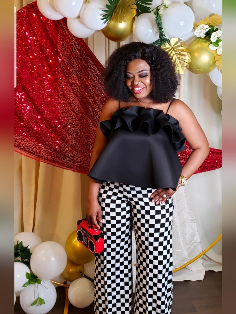 Vibrant Neon Colored Ruffle Top
